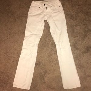 White flare jeans